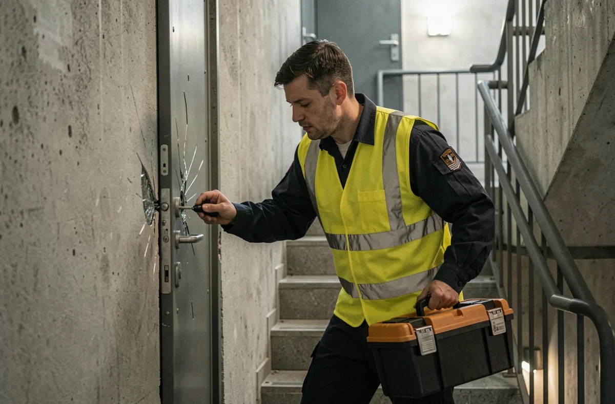 Technicien AB Dépan 38 en intervention urgente sur une serrure endommagée à Grenoble