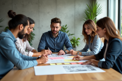 Groupe de professionnels en réunion de design