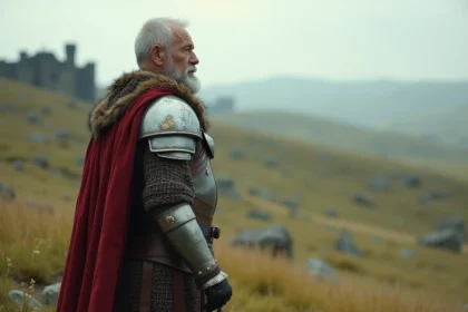 Guerrier moirax en armure observant l'horizon